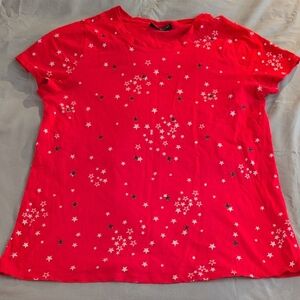 Lane Bryant Red Metallic Starry Tee - Size 14/16